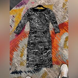 Ralph Lauren Black and White Long Sleeve Dress